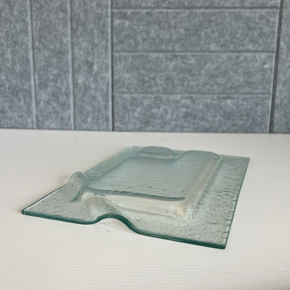 Green Recycled Glass Sushi Plate Rectangle w/Compartments